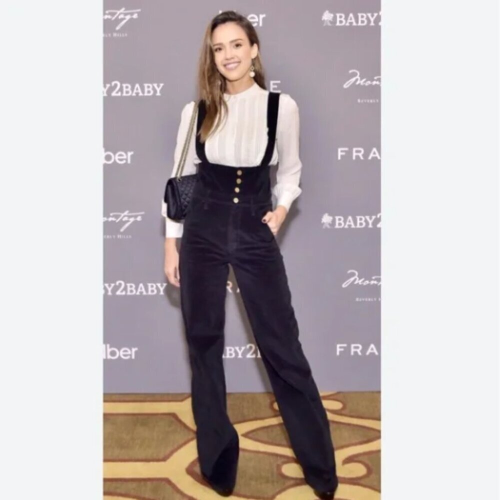 Frame Le Velveteen Cumberbund Jumpsuit Size 28
